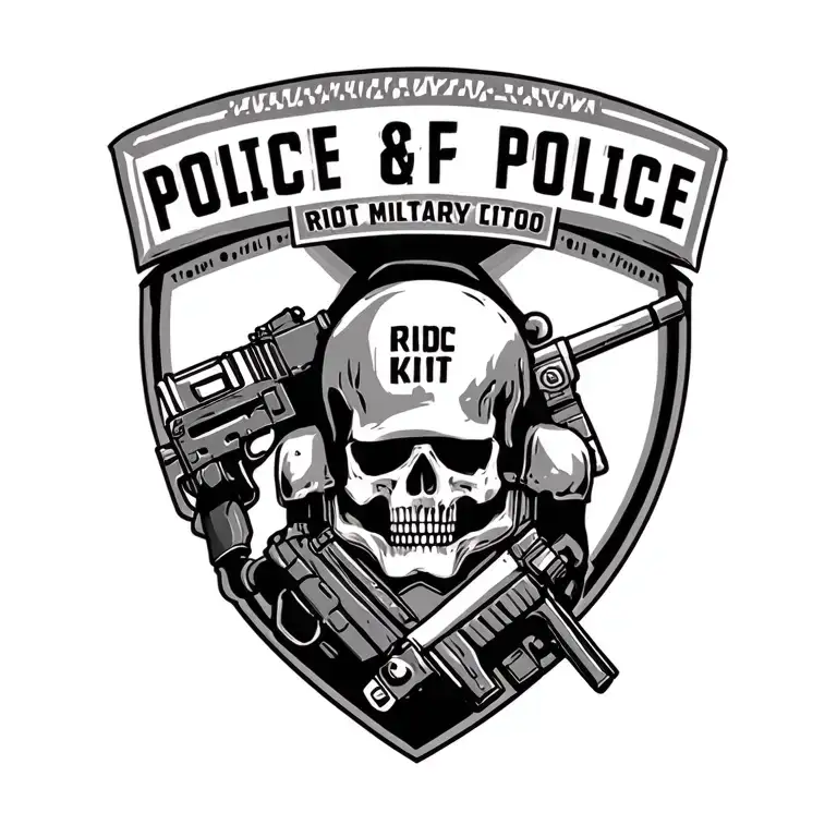 Military Police Riot kit tattoo design idea