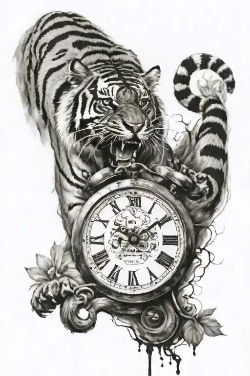 Time is the substance I am made of... it is a tiger which destroys me but I am the tiger.  tattoo design idea