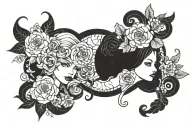 2 daughters tattoo design idea