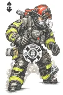 Firefighter, soccer, police, casino tattoo design idea
