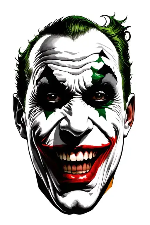 the joker face tattoo design idea