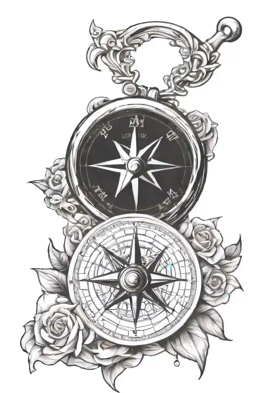 Compass Fortune Favors tattoo design idea