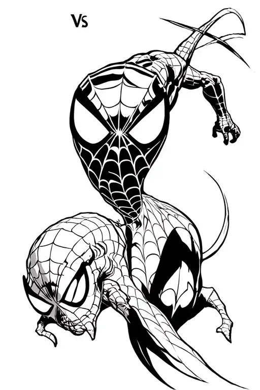 Spiderman vs Vs Green Goblin tattoo design idea