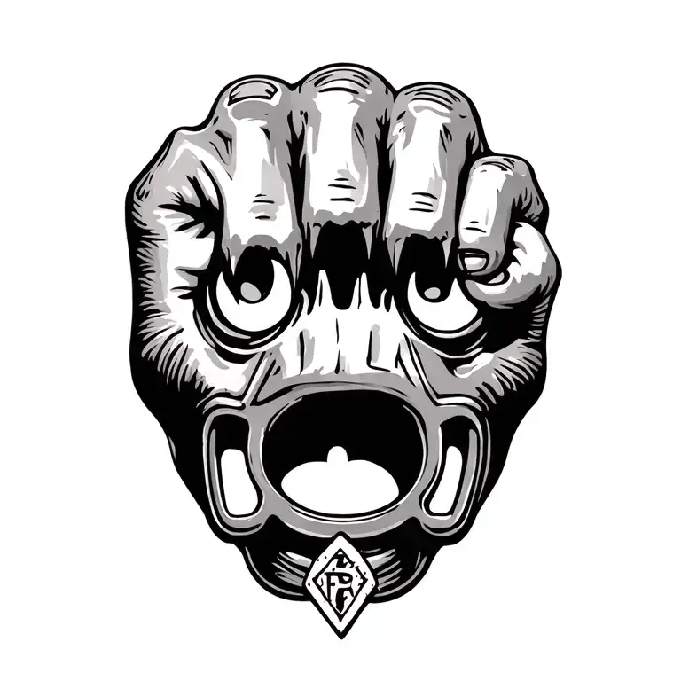 knuckle dusters tattoo design idea