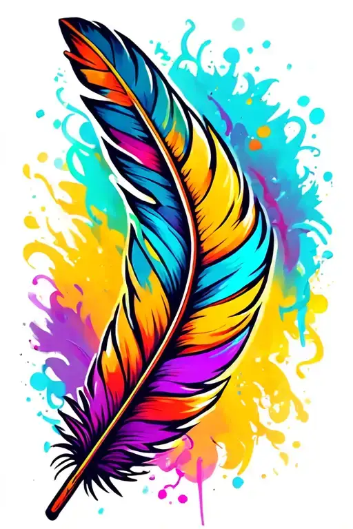 feather arrow going tattoo design idea