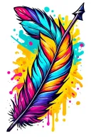 feather arrow going tattoo design idea