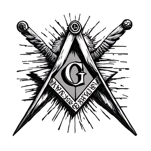 masonic square and compass tattoo design idea