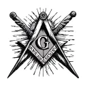 masonic square and compass tattoo design idea