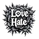 algorithm love hate tattoo design idea