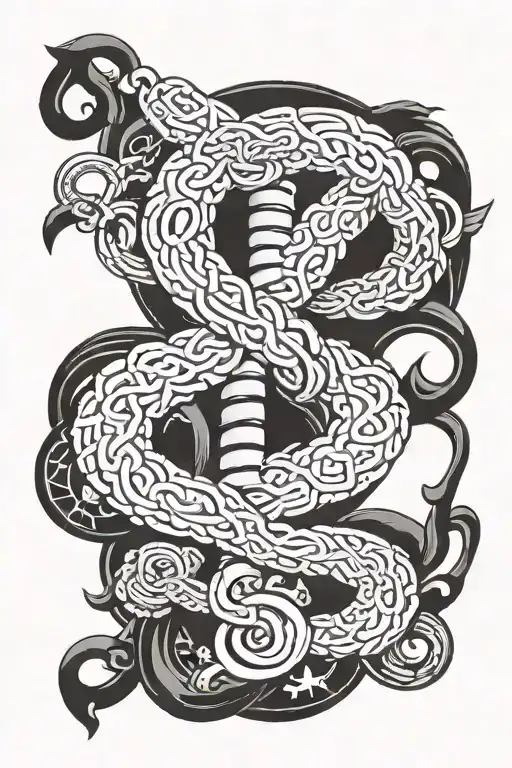 Rod of Asclepius tattoo design idea