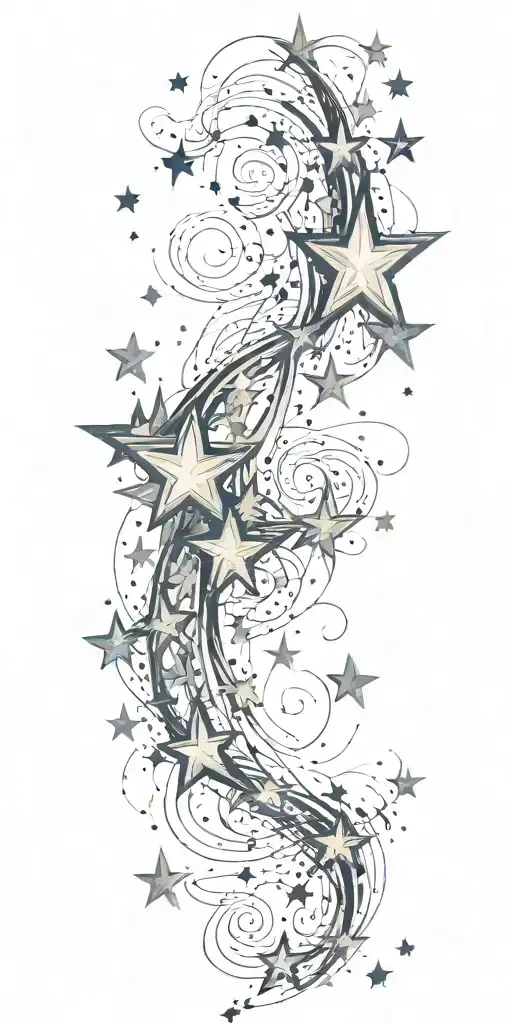 slutty sexy stars swooshing line galaxy  storm tattoo design idea
