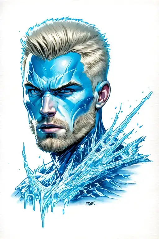 Iceman marvel comics tattoo design idea