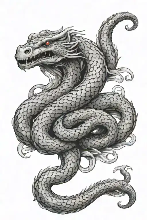 world serpent in scales ocean tattoo design idea