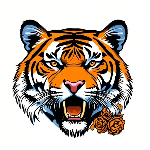 tiger face tattoo design idea