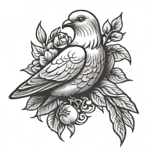 dove and grenade tattoo design idea