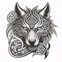 Celtic wolf tattoo design idea