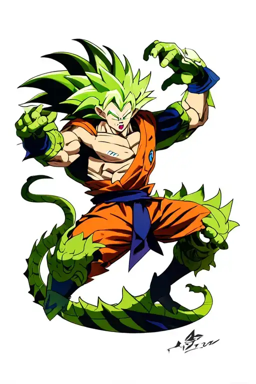broly dragon ball tattoo design idea