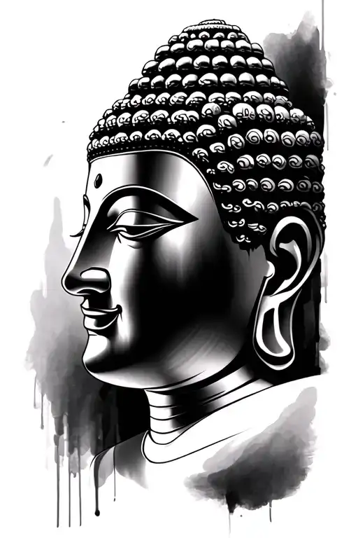 Buddha head tattoo design idea