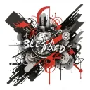 blessed written tattoo design idea