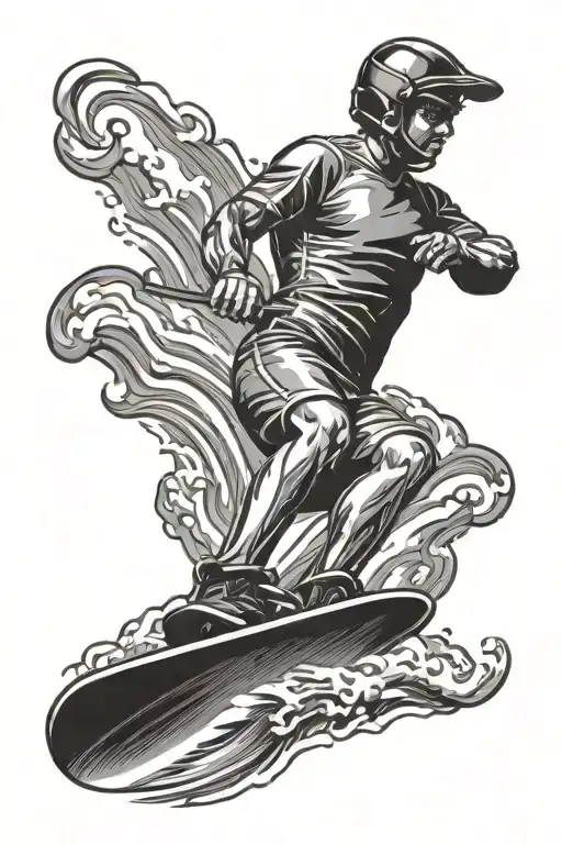 Soccer water skiing spy tattoo design idea