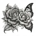 create a tatoo representing two sides. one bright, sunny and floral. the other dark, cloudy and dreary on top of a cloud tattoo design idea