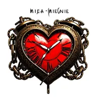"Mélanie" clock heart chains tattoo design idea