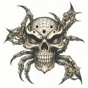 spider with a skull adorned tattoo design idea