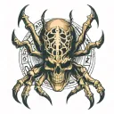 spider with a skull adorned tattoo design idea