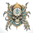 spider with a skull adorned tattoo design idea