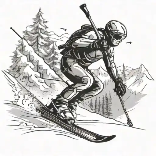 Lorraine cross skiing tattoo design idea