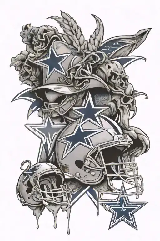 Dallas cowboys, bud light. memorial dad tattoo design idea