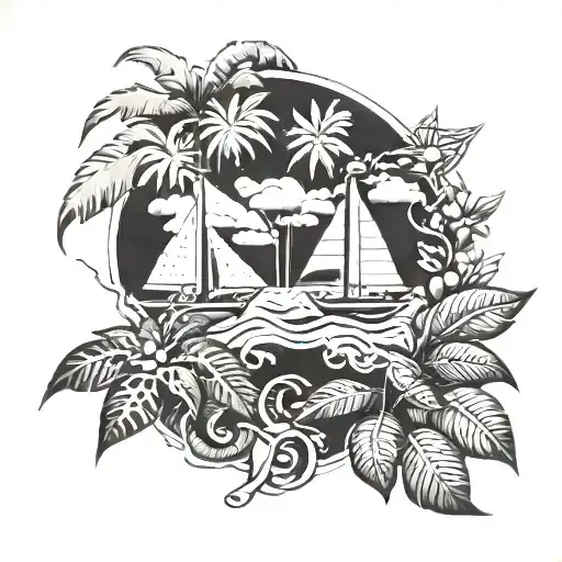 Caribbean theme tattoo tattoo design idea