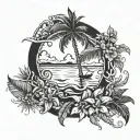 Caribbean theme tattoo tattoo design idea