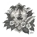 Caribbean theme tattoo tattoo design idea