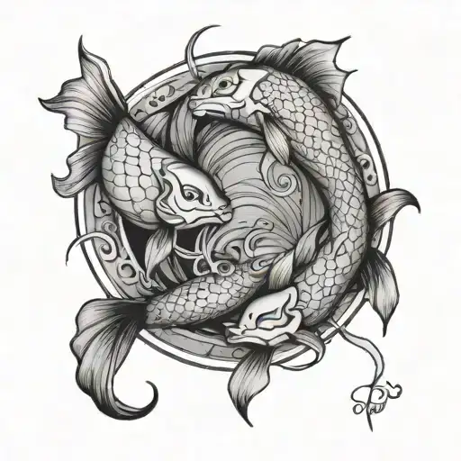 pisces leo tattoo design idea