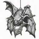 bat hanging upside tattoo design idea