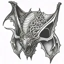 bat hanging upside tattoo design idea