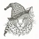 Gnome cheetah print hat tattoo design idea