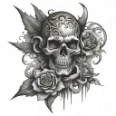 rich risk tattoo design idea