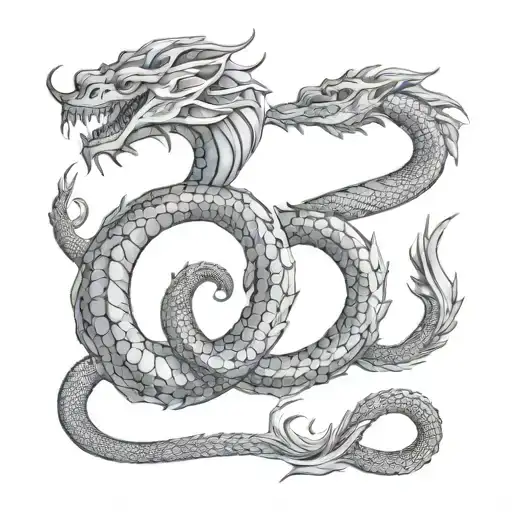 basilisk intertwining tattoo design idea