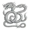 basilisk intertwining tattoo design idea