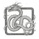 basilisk intertwining tattoo design idea