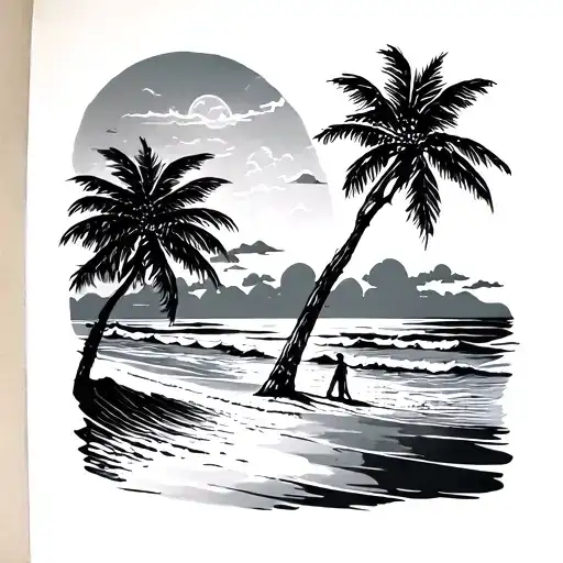 Beach Themed tattoo design idea