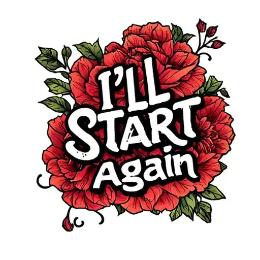 "I'll start again" a blank easel tattoo design idea
