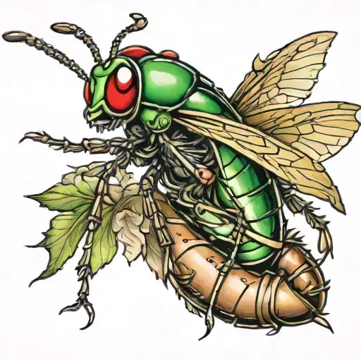 cricket insect tattoo design idea