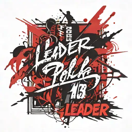 the inscription leader on the back in burnt letters tattoo design idea