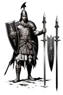 roman warrior with shield tattoo design idea