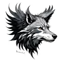 Wolf Phoenix tattoo design idea
