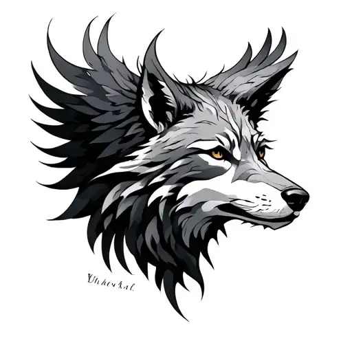 Wolf Phoenix tattoo design idea