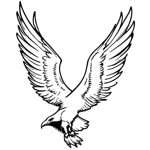 Black bird flying eagle tattoo design idea